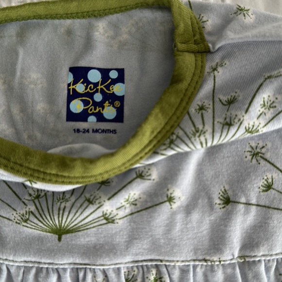 Kickee Pants Blue and Green Floral Dress and Shorts 18-24M. - Picture 2 of 8